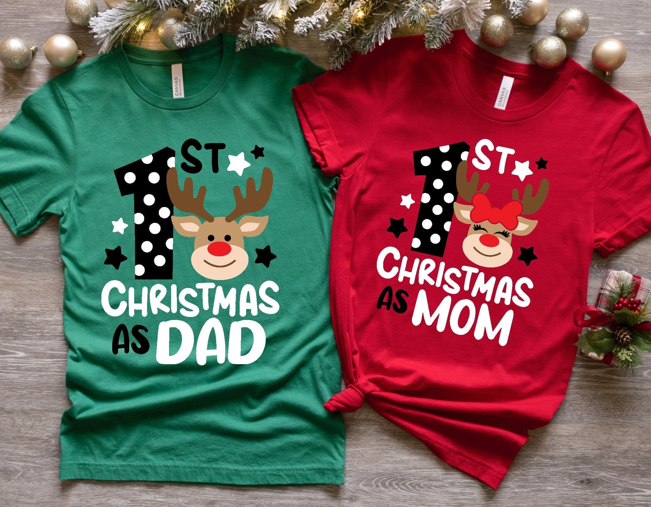 My First Christmas Shirt, First Christmas Mom Tee, First Christmas Dad Shirt, 1st Christmas Matching Family Shirt, Custom Family Christmas