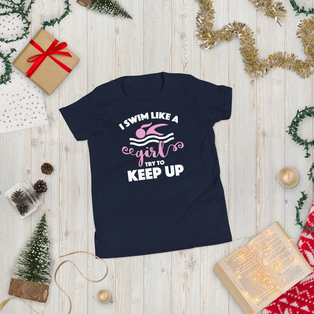 Swim Like a Girl T-Shirt for Young Swimmers - Ideal for Girls