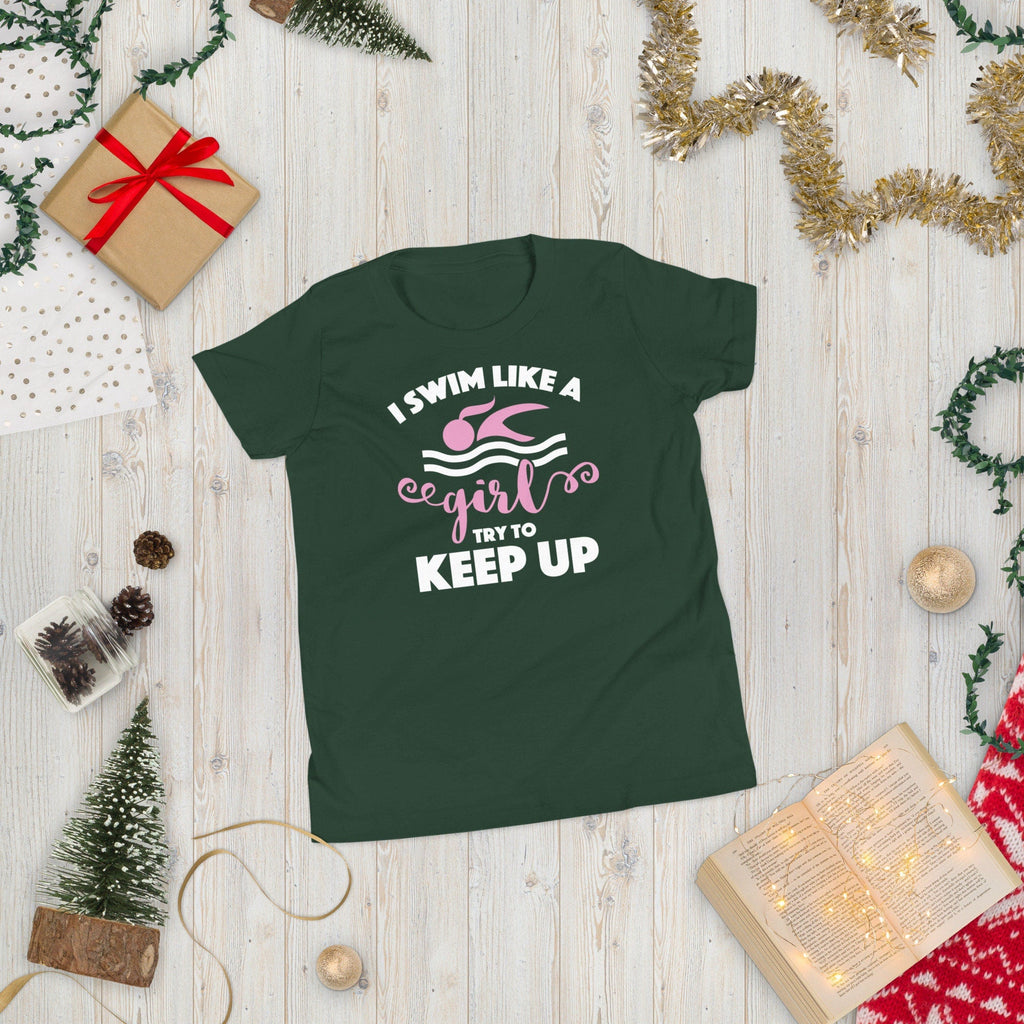 Swim Like a Girl T-Shirt for Young Swimmers - Ideal for Girls