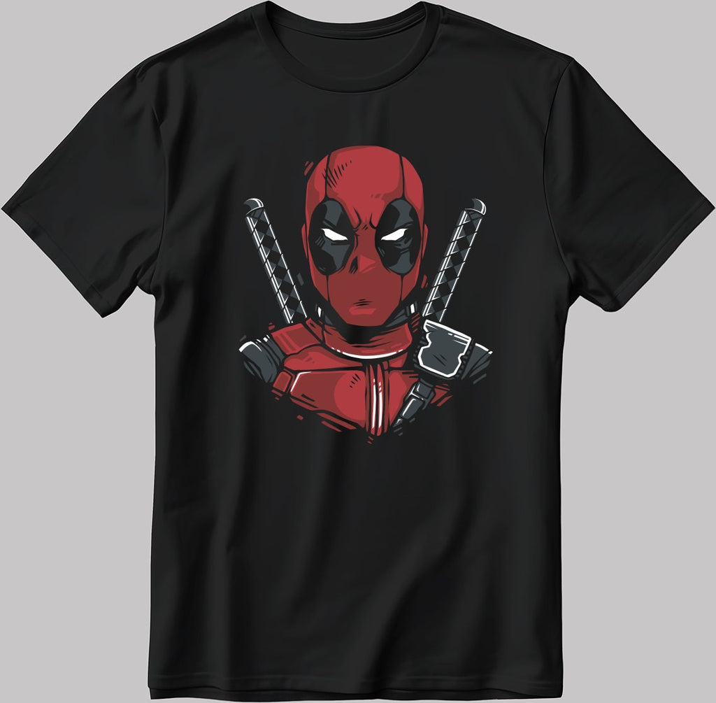 Deadpool Cool Poster Short Sleeve White-Black Men's / Women's T Shirt U24