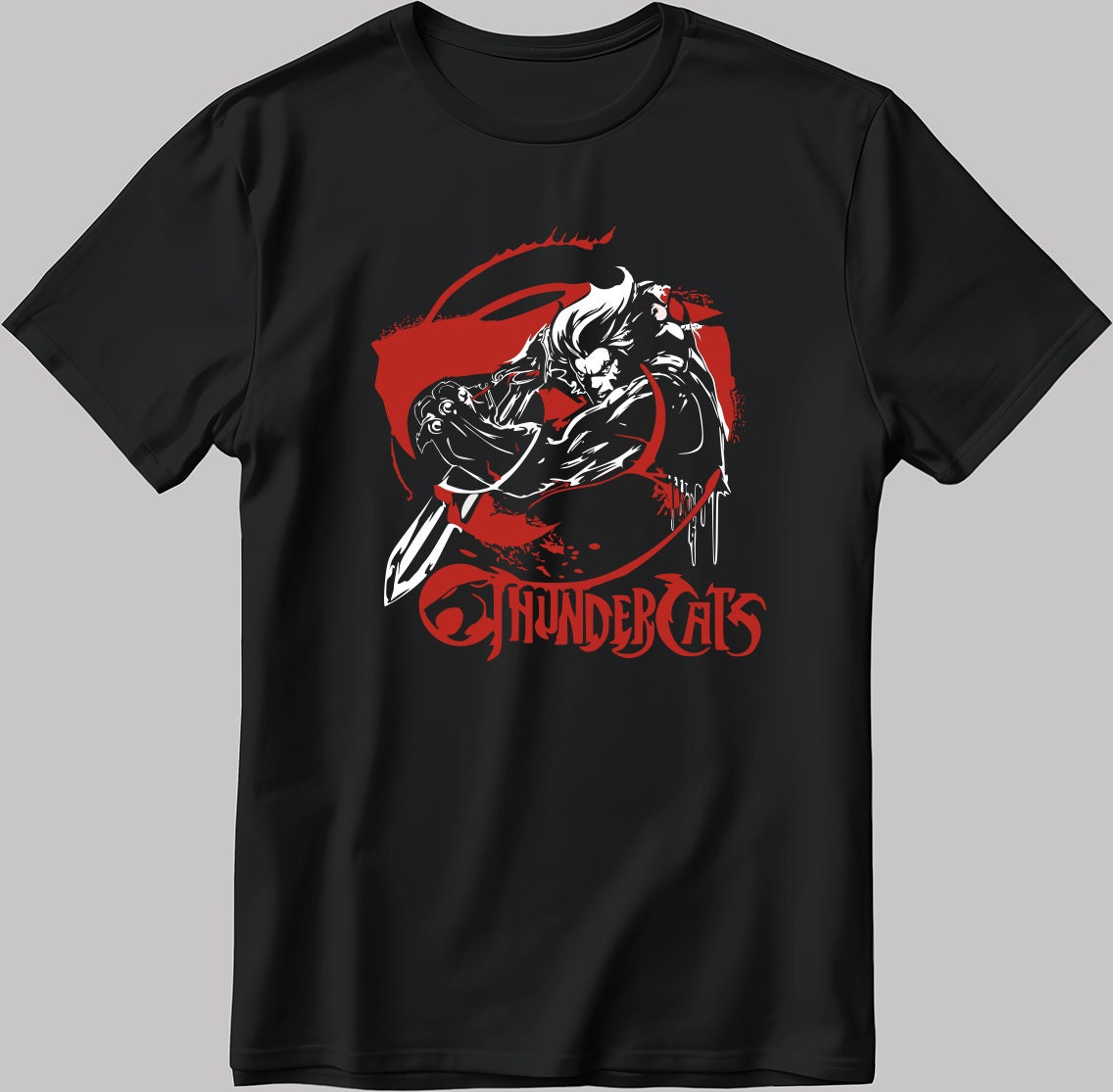 Thundercats Poster Short Sleeve White-Black Men's / Women's T Shirt U219