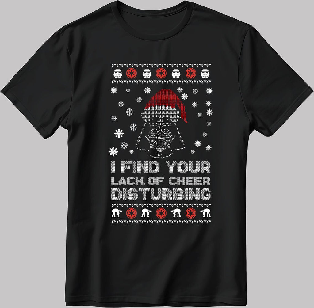 I Find Your Lack Of Cheer Disturbing Darth Vader Short Sleeve White-Black Men's / Women's T Shirt U354