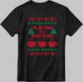 Player A De Navidad Christmas Poster Short Sleeve White-Black Men's / Women's T Shirt U425