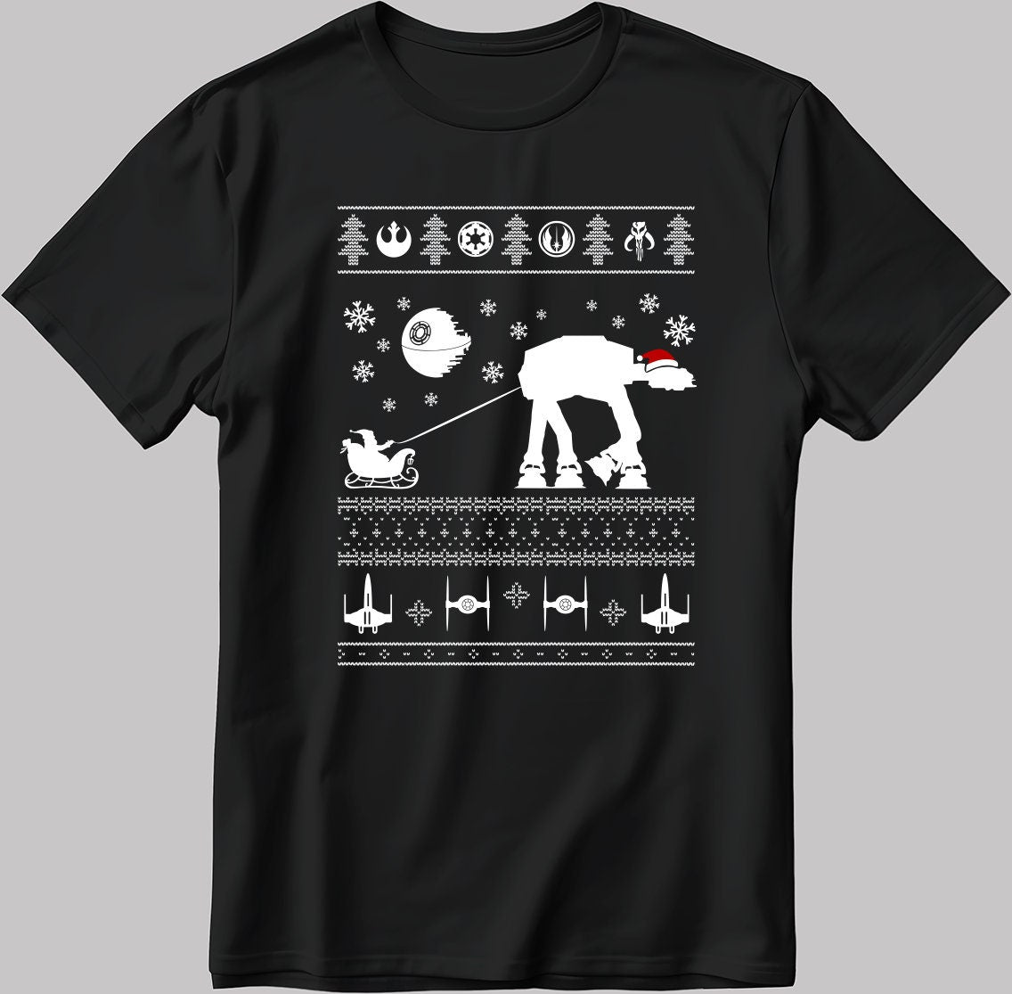 Funny Christmas Poster Short Sleeve White-Black Men's / Women's T Shirt U442