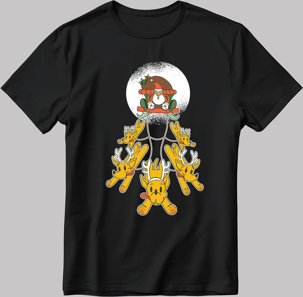Santa Claus Short Sleeve White-Black Men's / Women's T Shirt U446