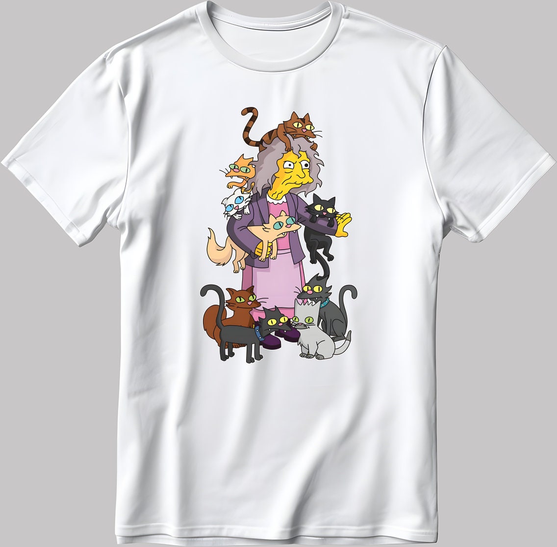 The Simpsons, Simpson drawing Short Sleeve White-Black Men's / Women's T Shirt R201