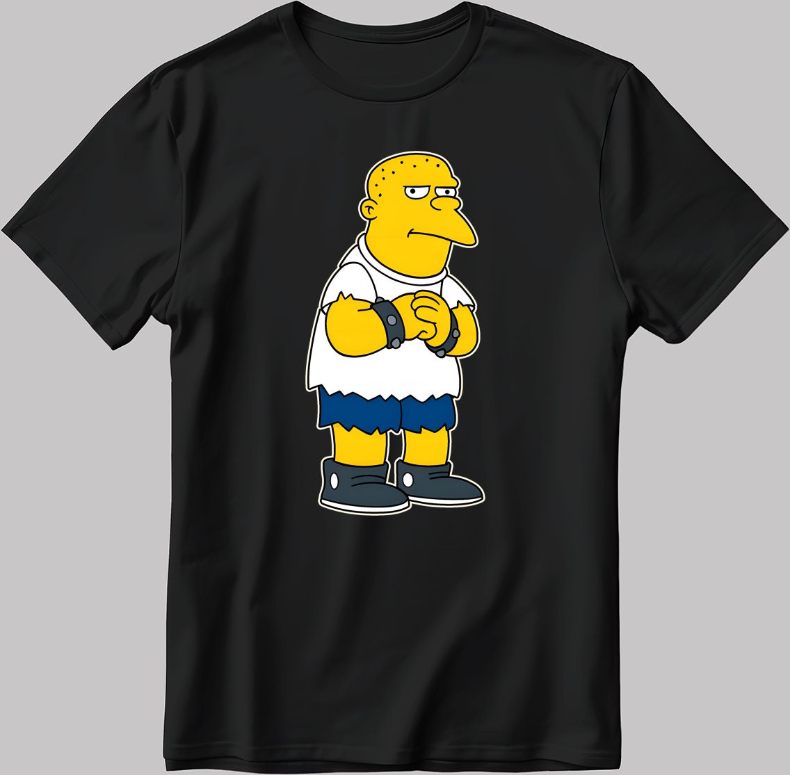The Simpsons, Simpson drawing Short Sleeve White-Black Men's / Women's T Shirt R216