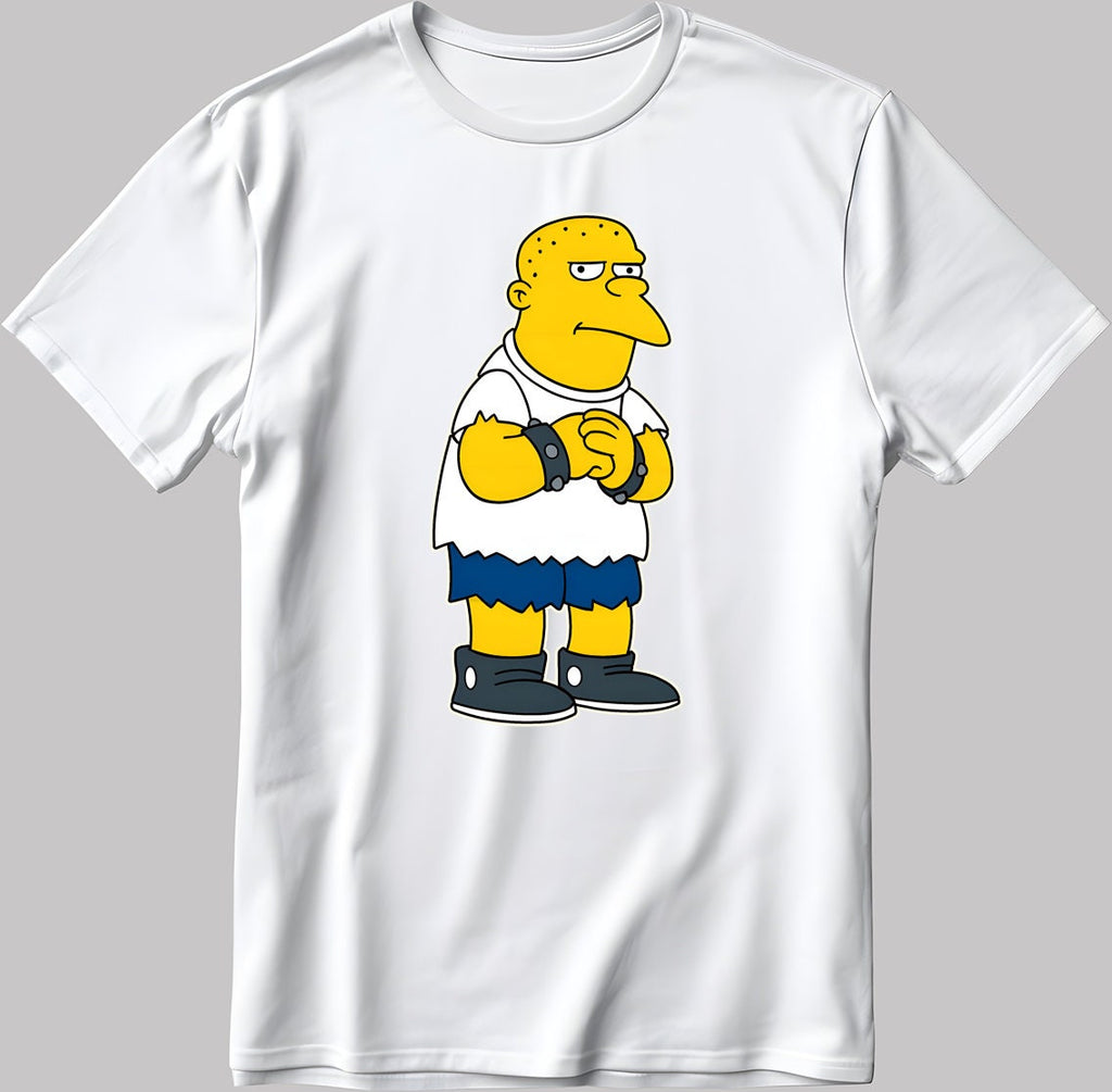 The Simpsons, Simpson drawing Short Sleeve White-Black Men's / Women's T Shirt R216