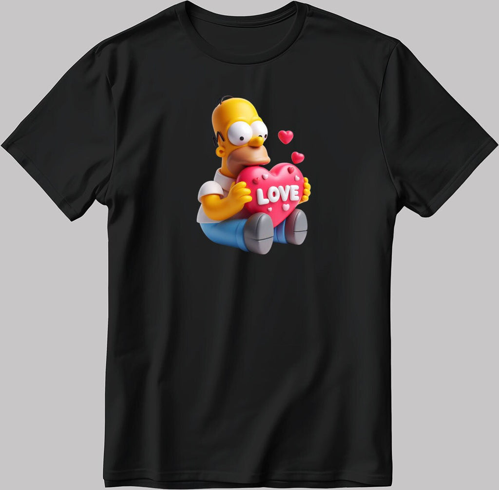 The Simpsons Valentine Days Short Sleeve White-Black Men's / Women's T Shirt C410