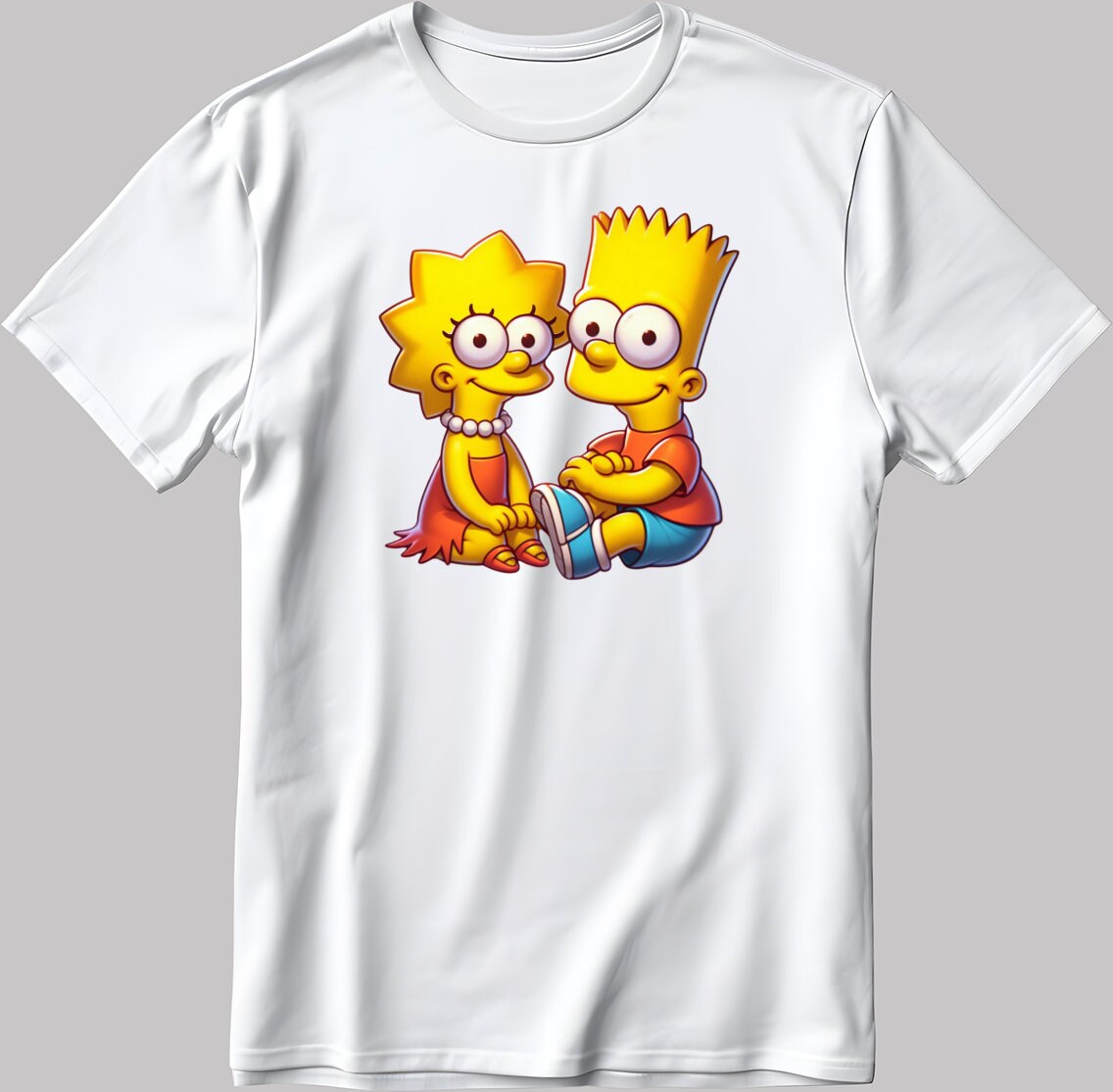 The Simpsons Valentine Days Short Sleeve White-Black Men's / Women's T Shirt C413