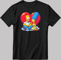 The Simpsons Valentine Days Short Sleeve White-Black Men's / Women's T Shirt C425