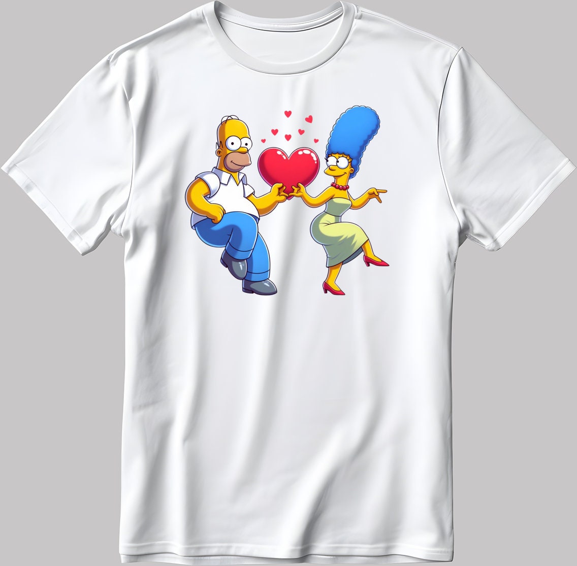 The Simpsons Valentine Days Short Sleeve White-Black Men's / Women's T Shirt C429