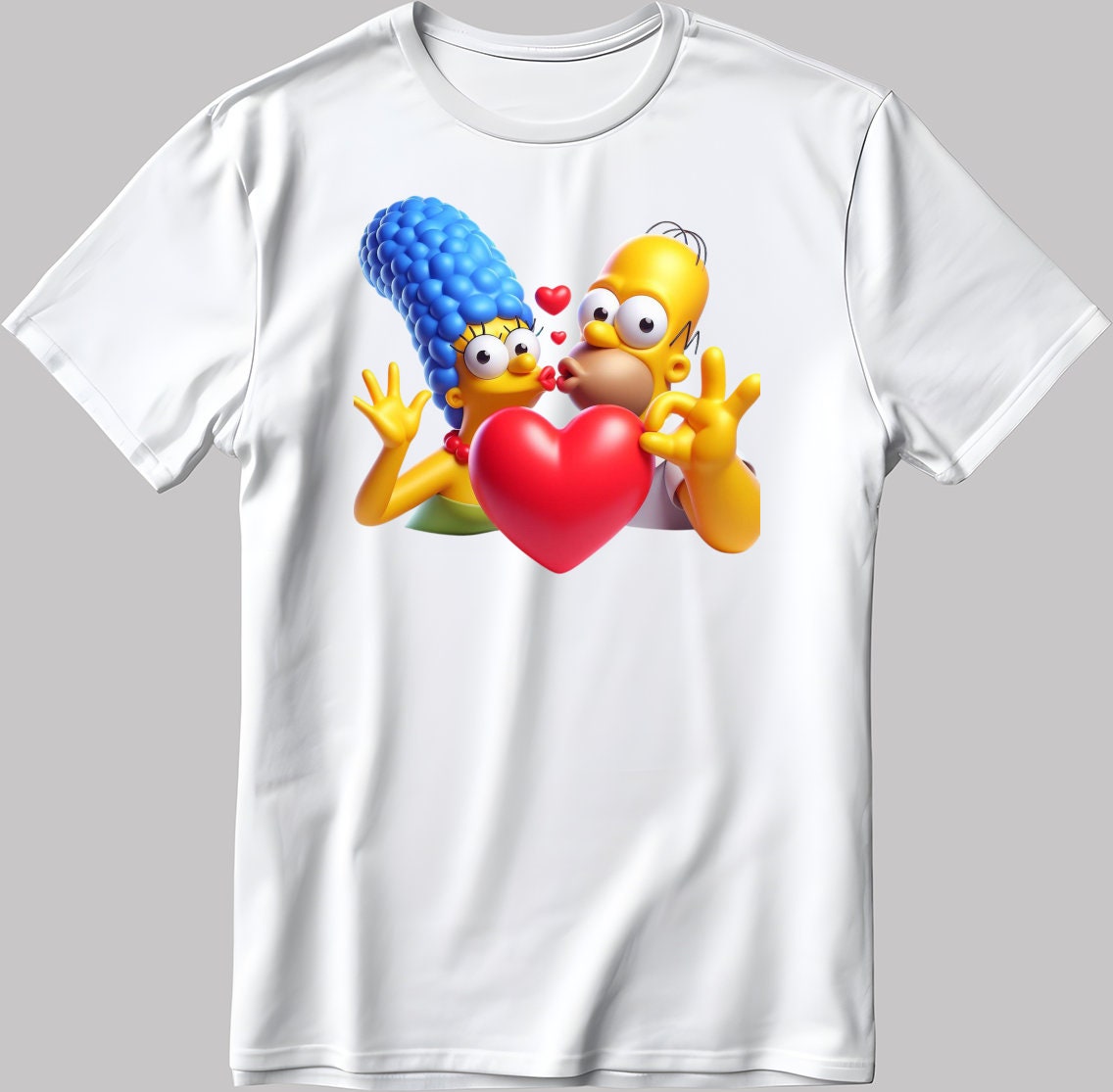 The Simpsons Valentine Days Short Sleeve White-Black Men's / Women's T Shirt C434