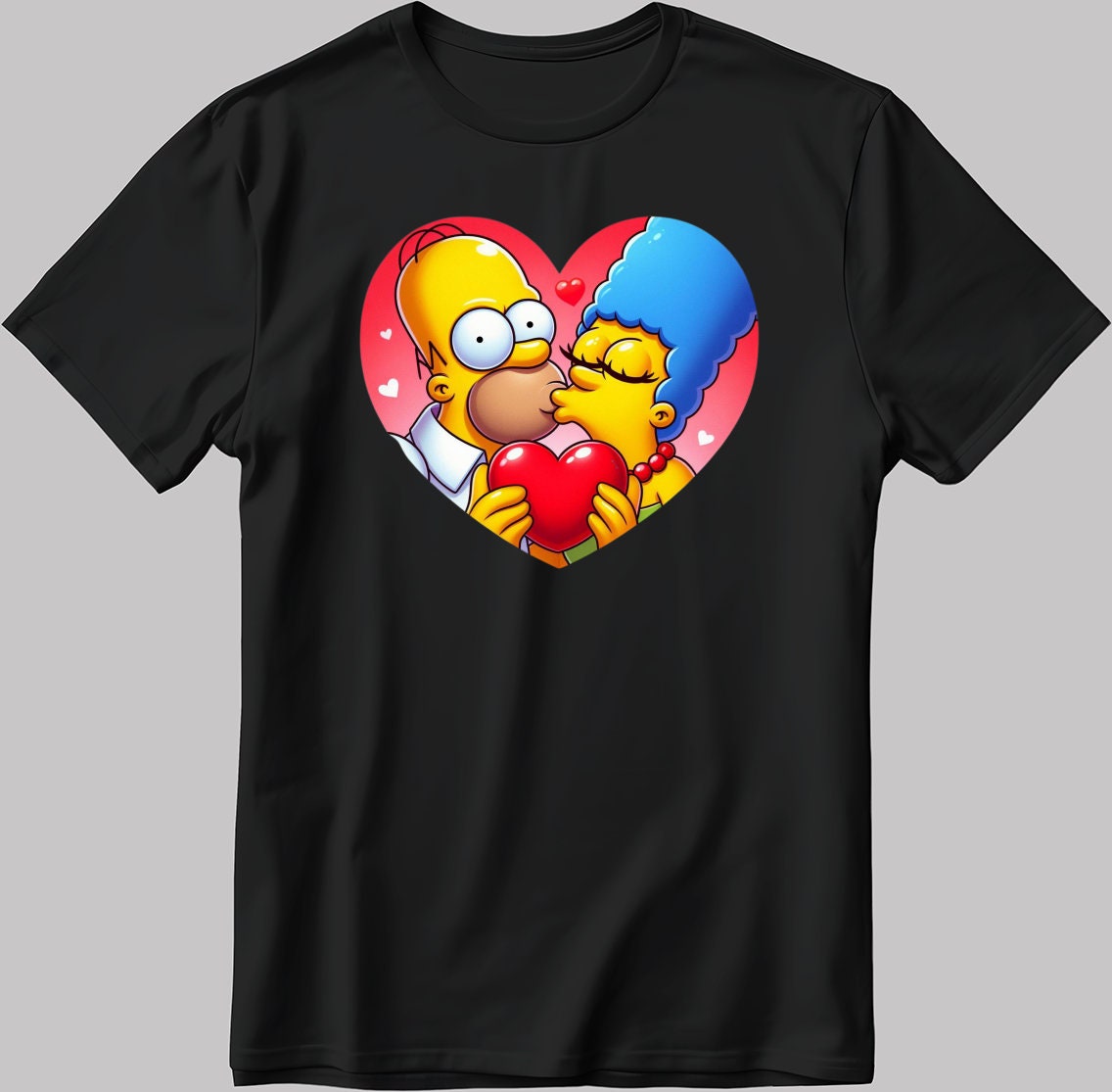 The Simpsons Valentine Days Short Sleeve White-Black Men's / Women's T Shirt C440