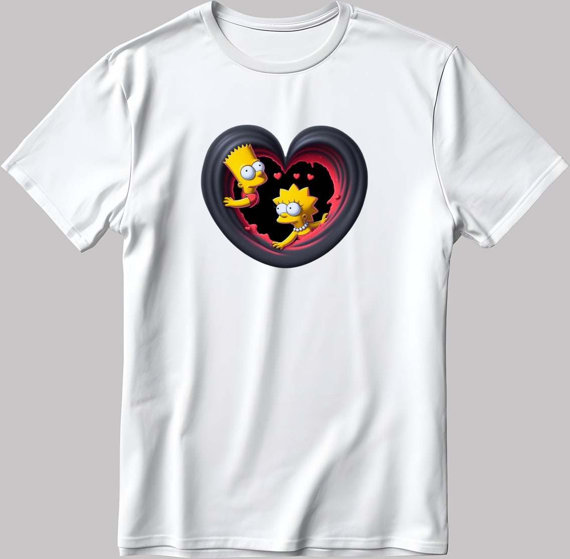 The Simpsons Valentine Days Short Sleeve White-Black Men's / Women's T Shirt C449