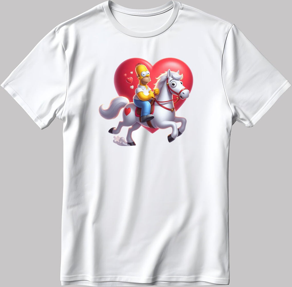 The Simpsons Valentine Days Short Sleeve White-Black Men's / Women's T Shirt C450