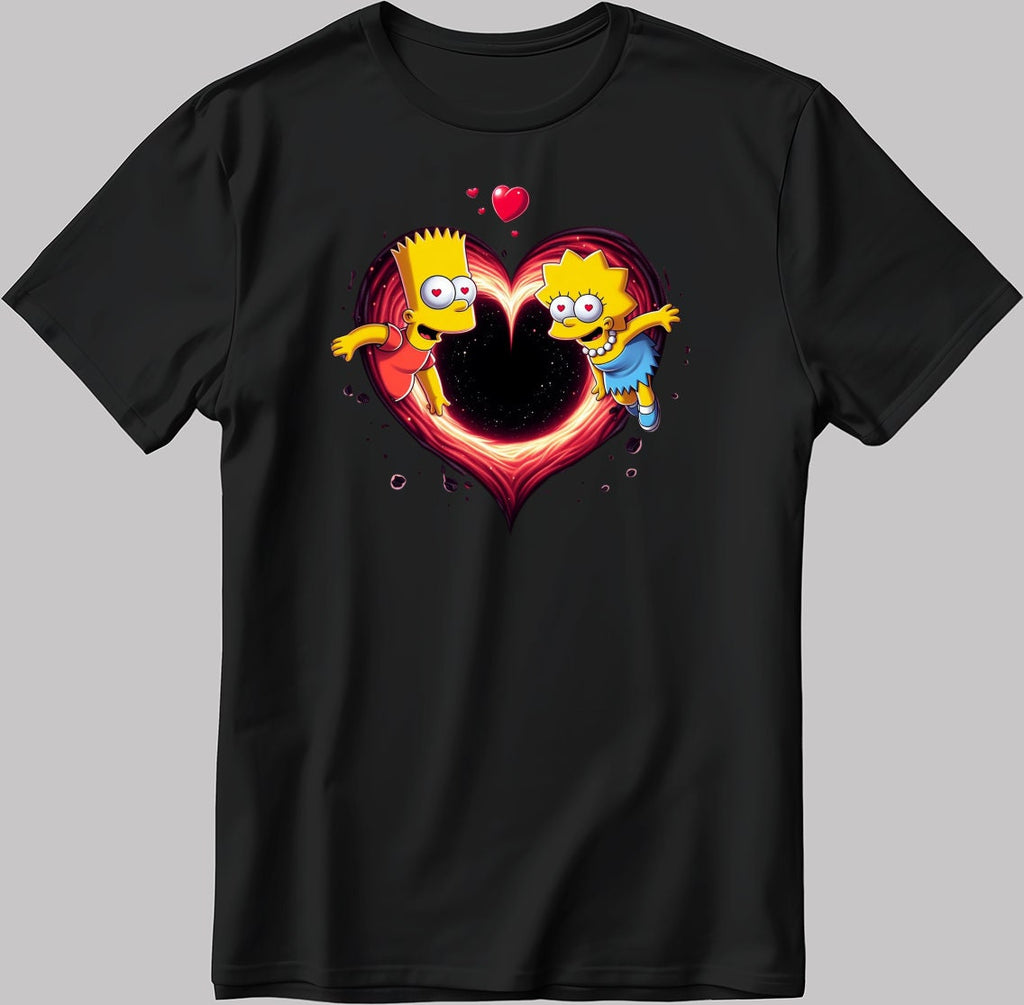 The Simpsons Valentine Days Short Sleeve White-Black Men's / Women's T Shirt C451