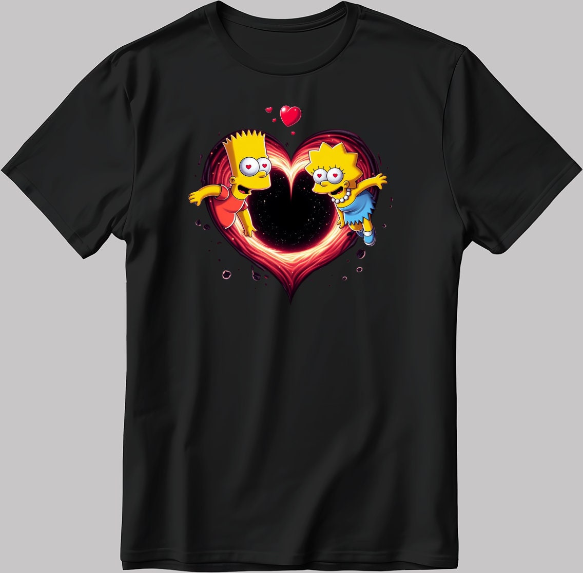 The Simpsons Valentine Days Short Sleeve White-Black Men's / Women's T Shirt C451