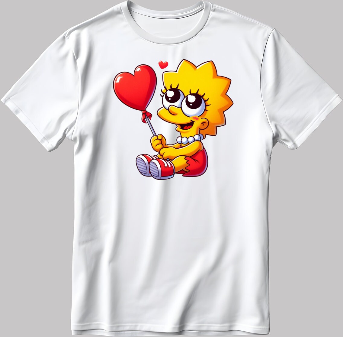 The Simpsons Valentine Days Short Sleeve White-Black Men's / Women's T Shirt C456