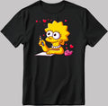 The Simpsons Valentine Days Short Sleeve White-Black Men's / Women's T Shirt C467