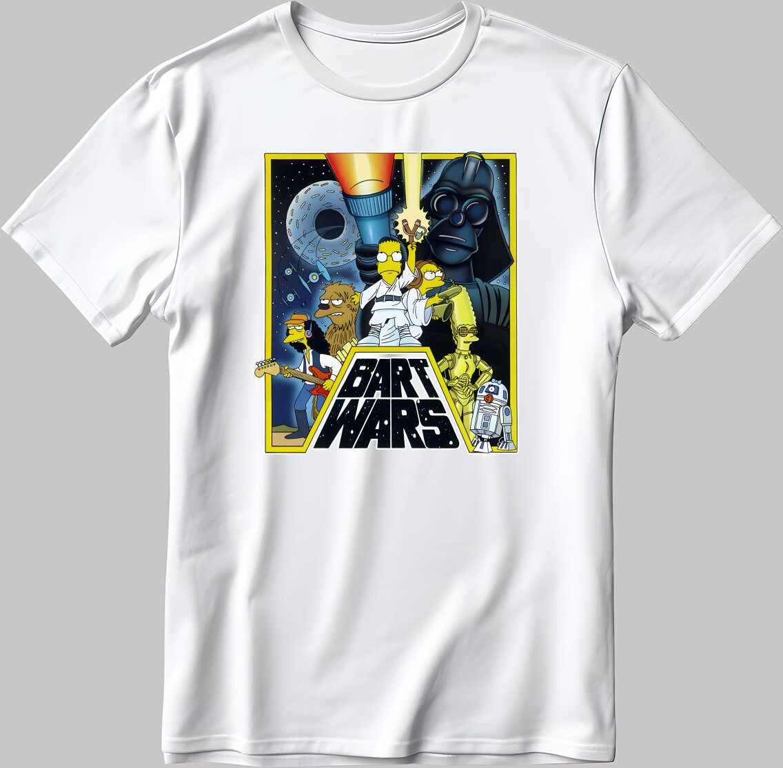 Funny Parody Bart Wars Short Sleeve White-Black Men's / Women's T Shirt N128