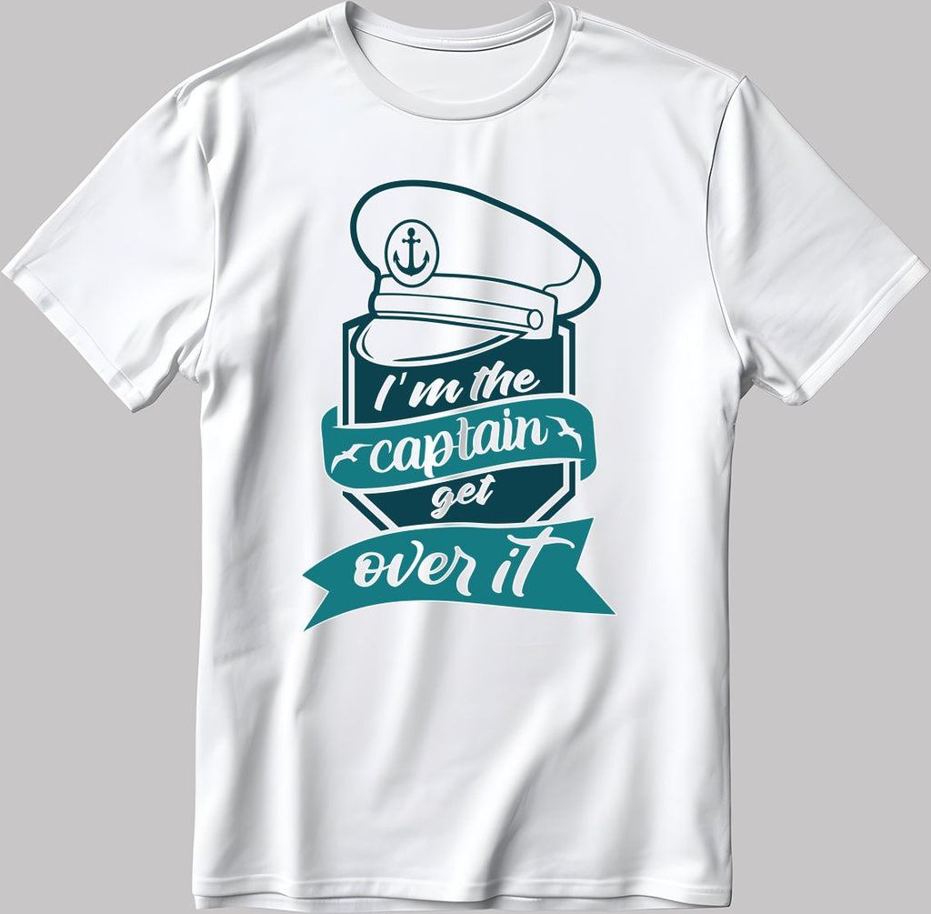 I'm The Captain Get Ever It Short Sleeve White-Black Men's / Women's T Shirt C311