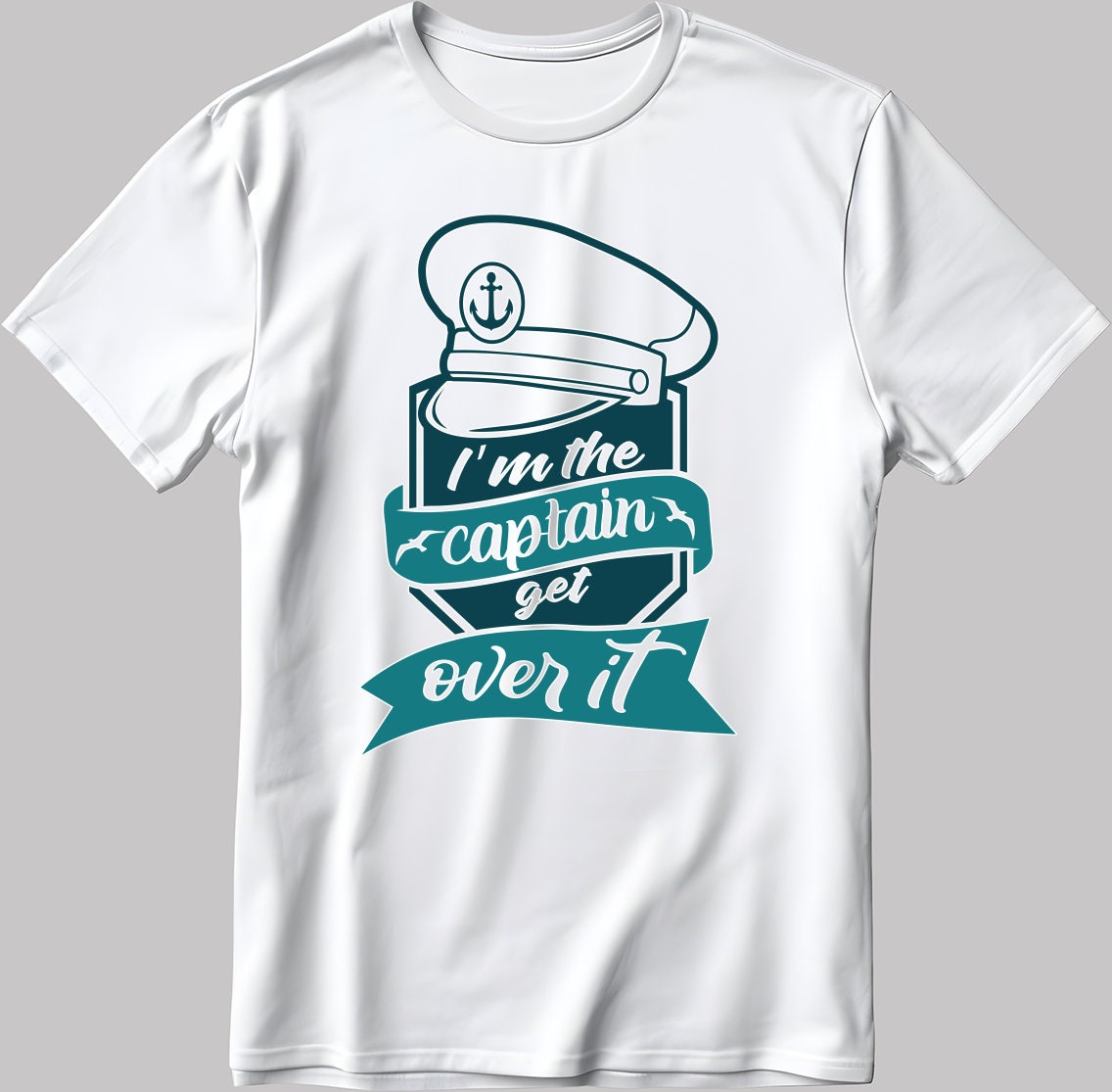 I'm The Captain Get Ever It Short Sleeve White-Black Men's / Women's T Shirt C311