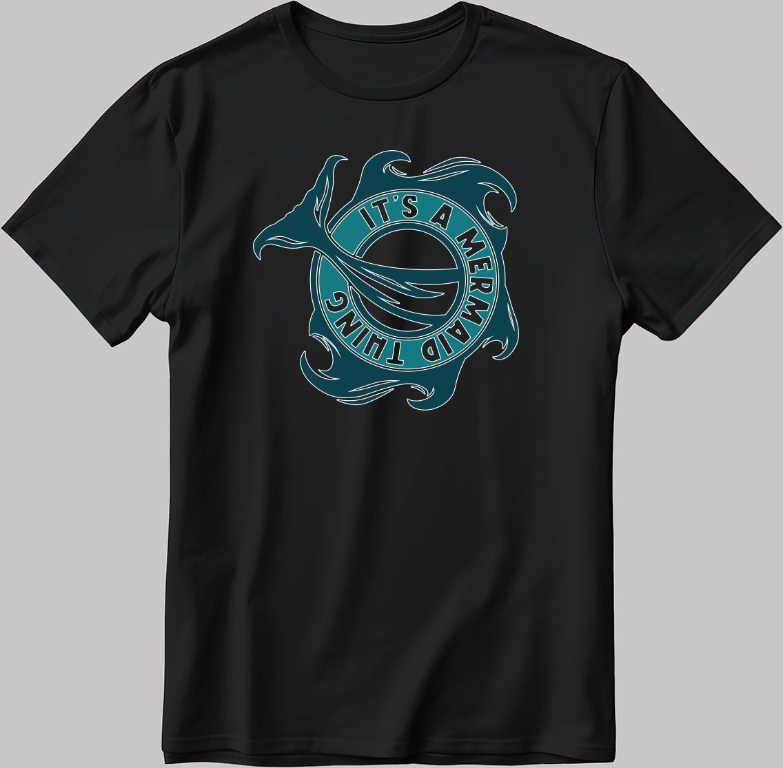 It's A Mermaid Things Short Sleeve White-Black Men's / Women's T Shirt C313