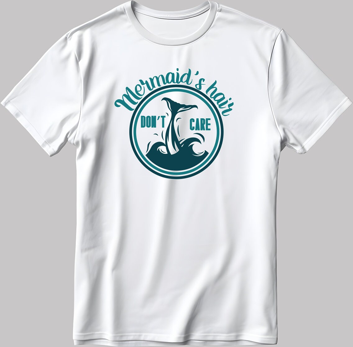 Mermaid's hair don't care Short Sleeve White-Black Men's / Women's T Shirt C319