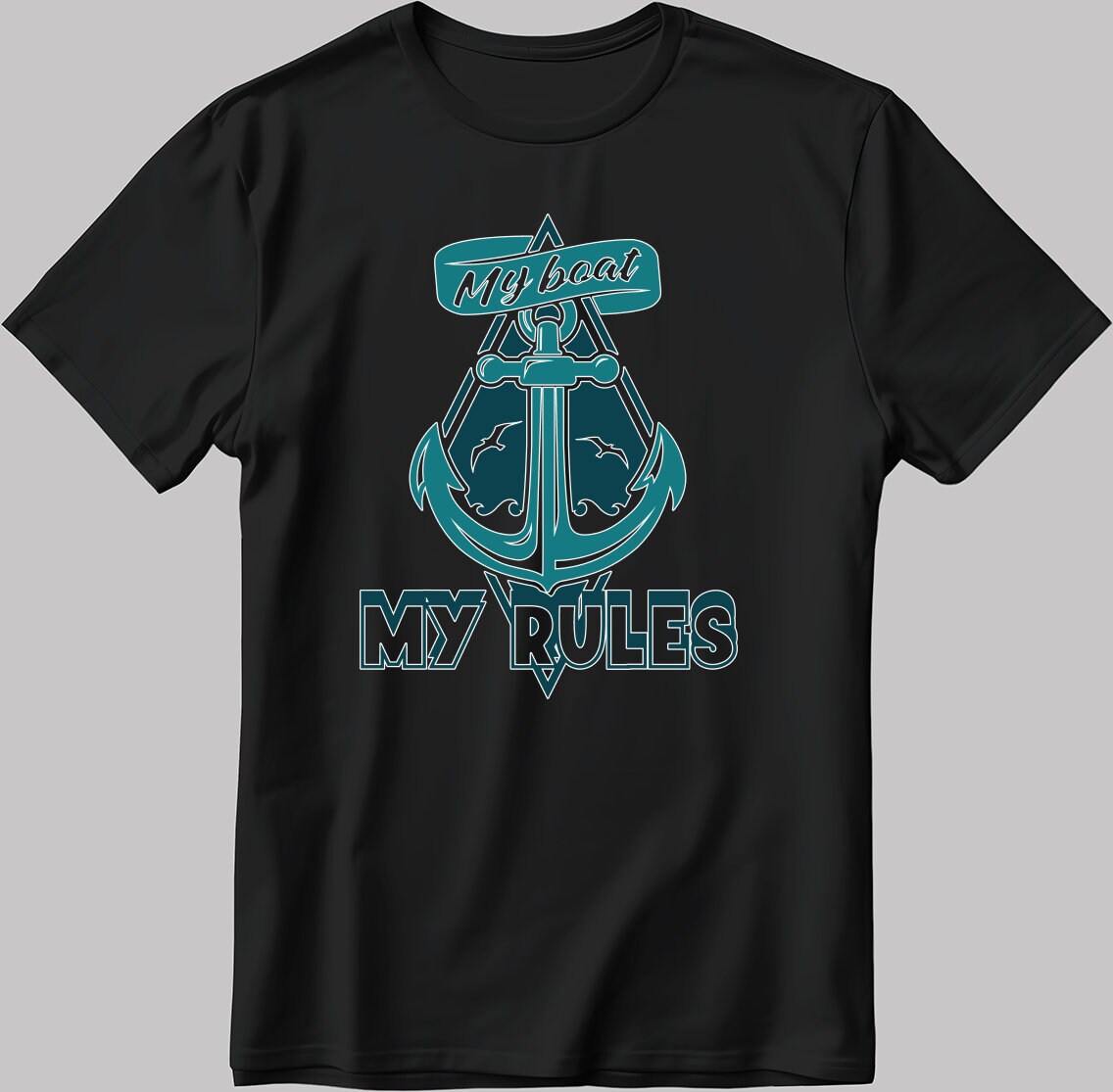 My boat my rules Short Sleeve White-Black Men's / Women's T Shirt C320
