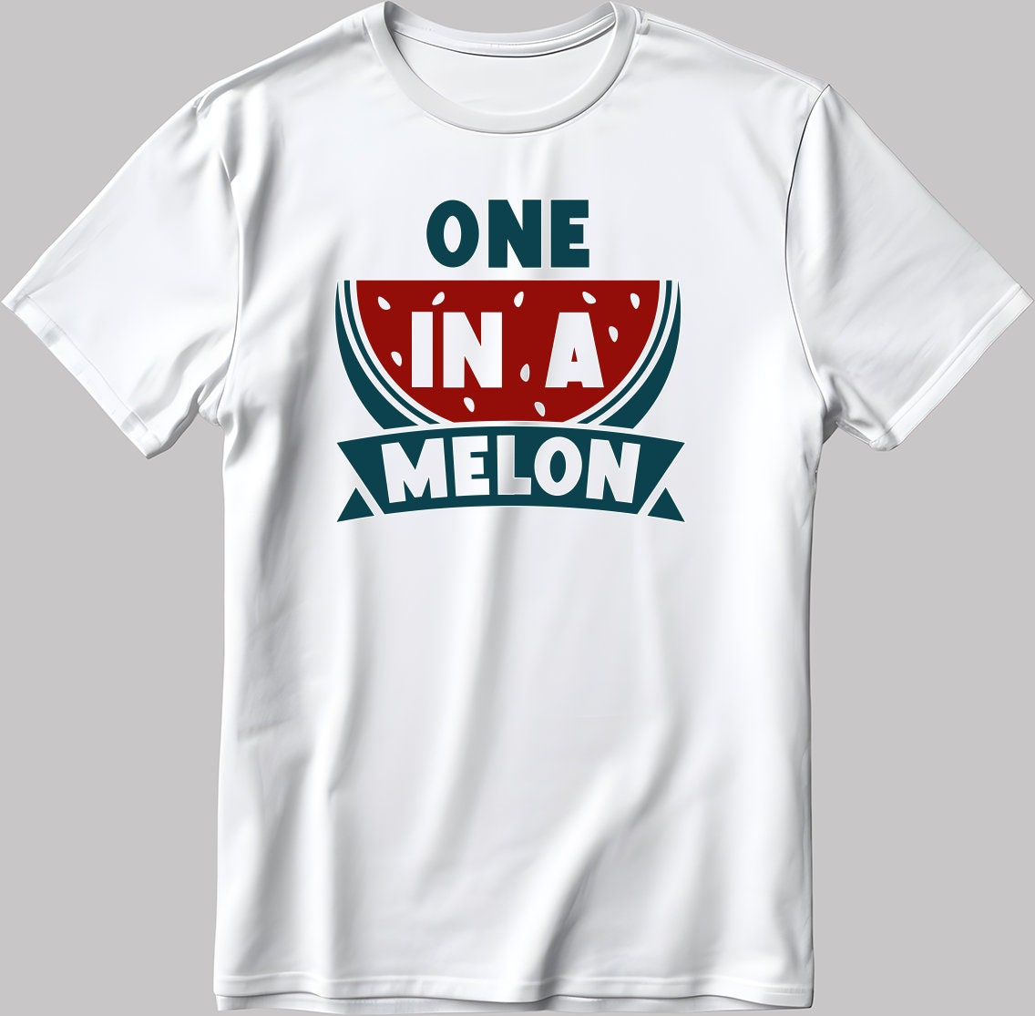 One In A Melon Short Sleeve White-Black Men's / Women's T Shirt C324