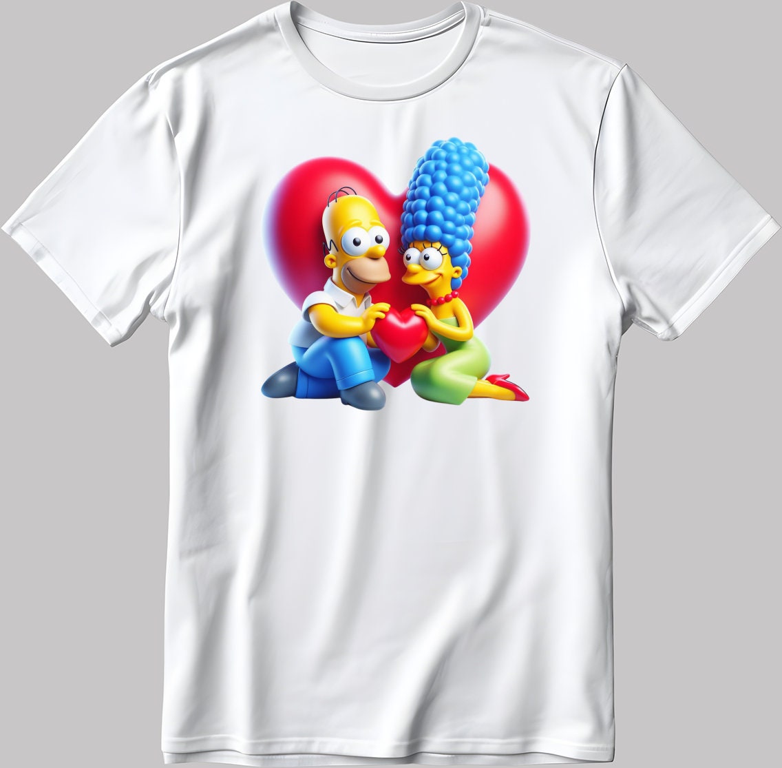 The Simpsons Valentine Days Short Sleeve White-Black Men's / Women's T Shirt C482