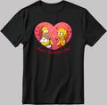 The Simpsons Valentine Days Short Sleeve White-Black Men's / Women's T Shirt C492