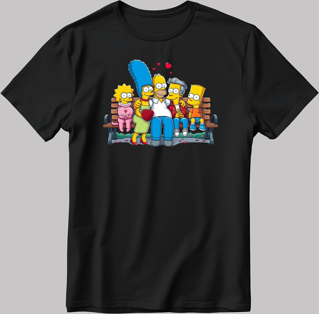 The Simpsons Valentine Days Short Sleeve White-Black Men's / Women's T Shirt C497