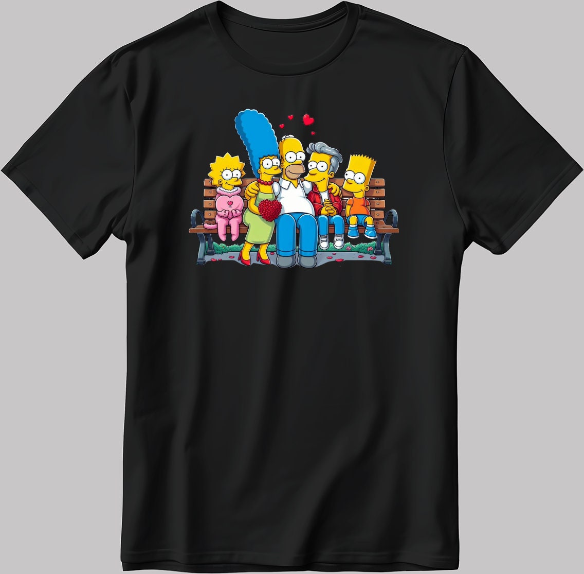 The Simpsons Valentine Days Short Sleeve White-Black Men's / Women's T Shirt C497