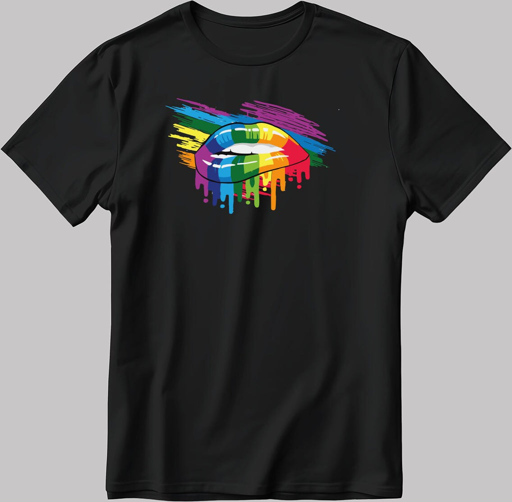 Lgbt Sexy Mouth Short Sleeve White-Black Men's / Women's T Shirt E007