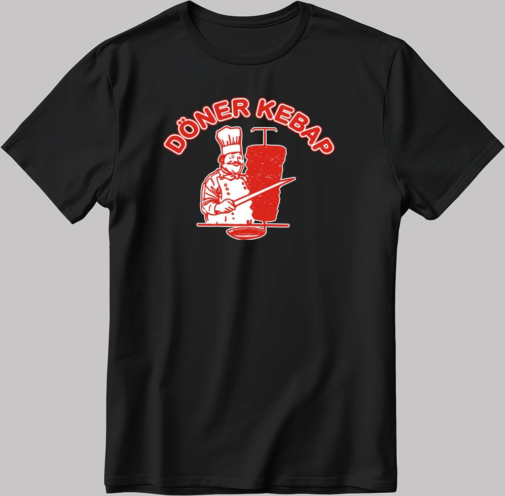 Doner Kebap Figure Short Sleeve White-Black Men's / Women's T Shirt E045