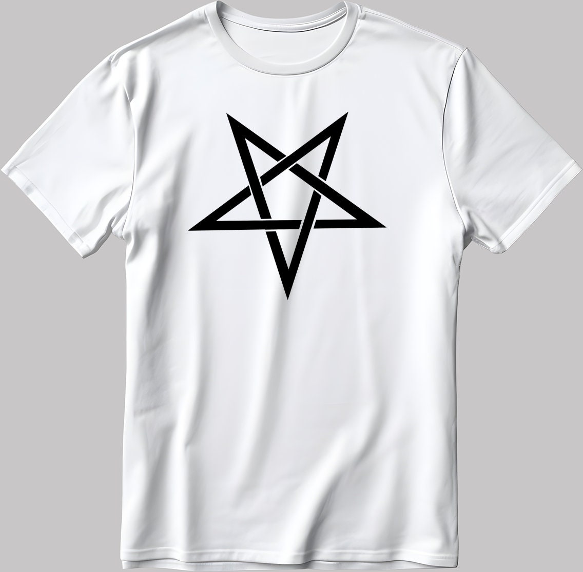 Logo Star Symbol Short Sleeve White-Black Men's / Women's T Shirt G808