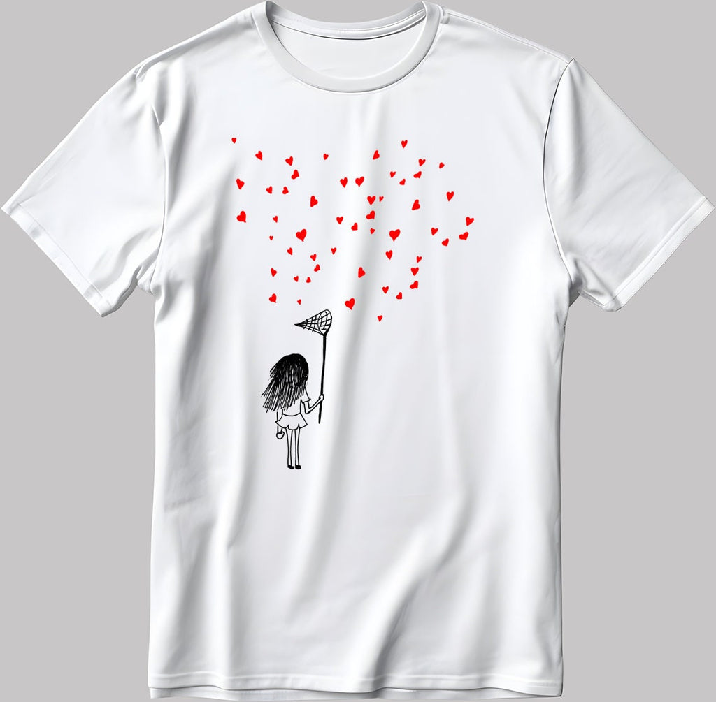 Alone Girl Figure Short Sleeve White-Black Men's / Women's T Shirt H341