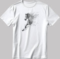 Horse Figure Short Sleeve White-Black Men's / Women's T Shirt K094