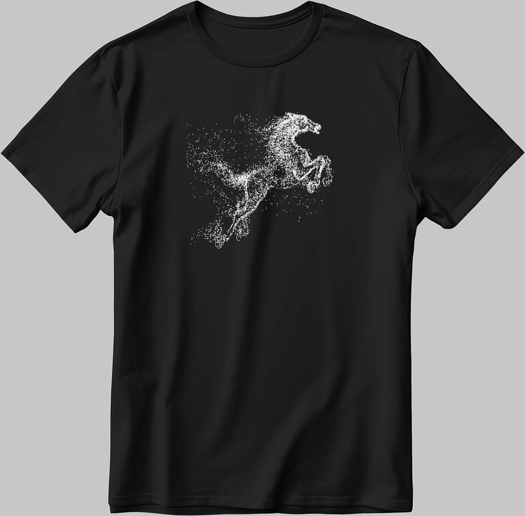 Horse Figure Short Sleeve White-Black Men's / Women's T Shirt K095