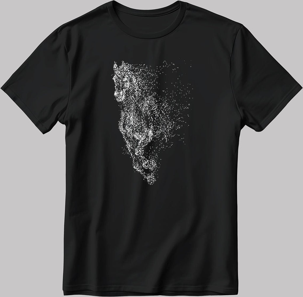 Horse Figure Short Sleeve White-Black Men's / Women's T Shirt K169