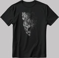 Horse Figure Short Sleeve White-Black Men's / Women's T Shirt K169
