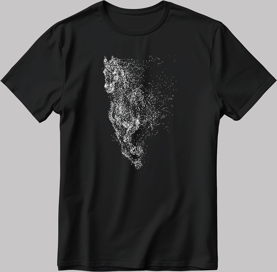 Horse Figure Short Sleeve White-Black Men's / Women's T Shirt K169