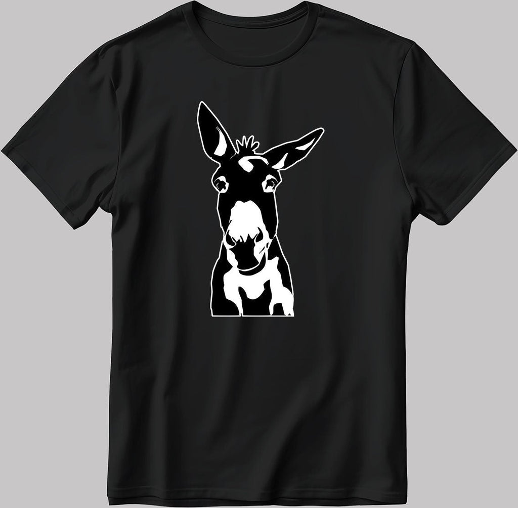 Funny Donkey Face Short Sleeve White-Black Men's / Women's T Shirt K176