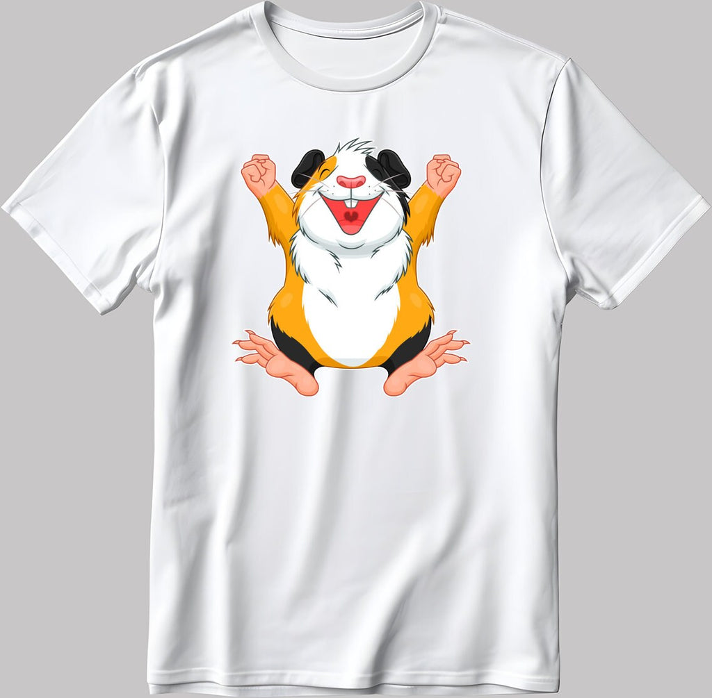 Happy Cute Mouse Short Sleeve White-Black Men's / Women's T Shirt K248