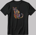 Colorful Funny Cat Short Sleeve White-Black Men's / Women's T Shirt K285