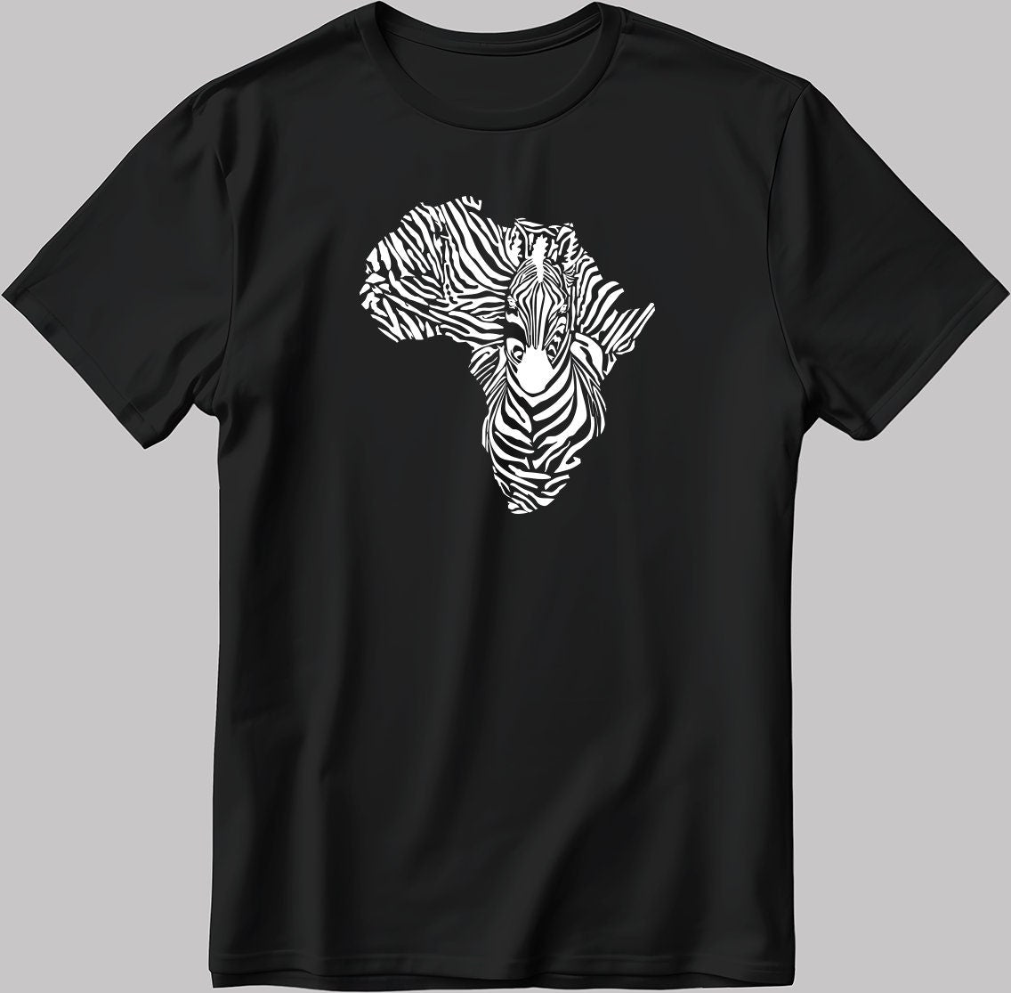 Zebra Face Short Sleeve White-Black Men's / Women's T Shirt K436