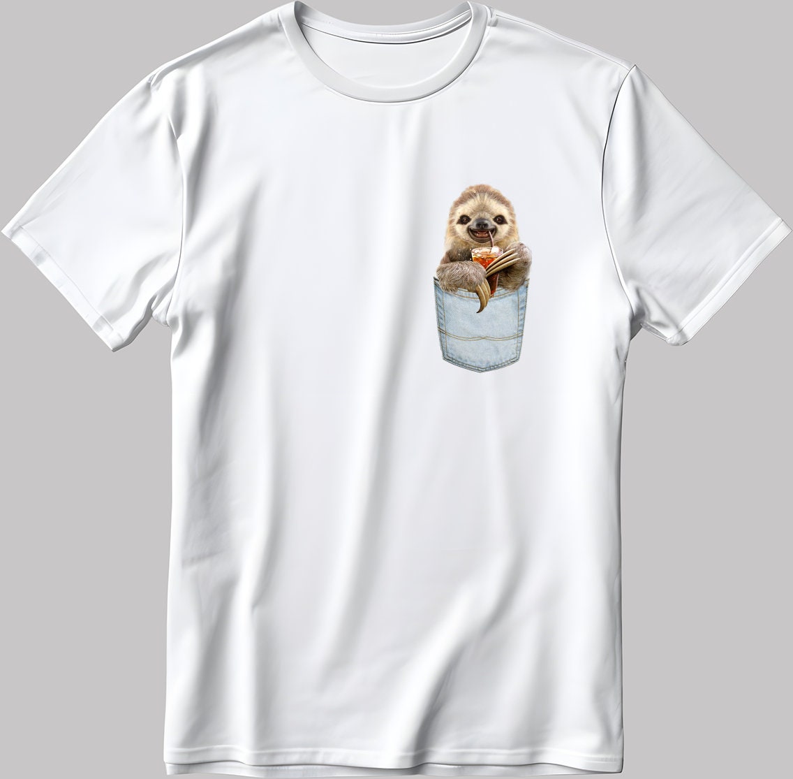 Funny Animal Short Sleeve White-Black Men's / Women's T Shirt K640