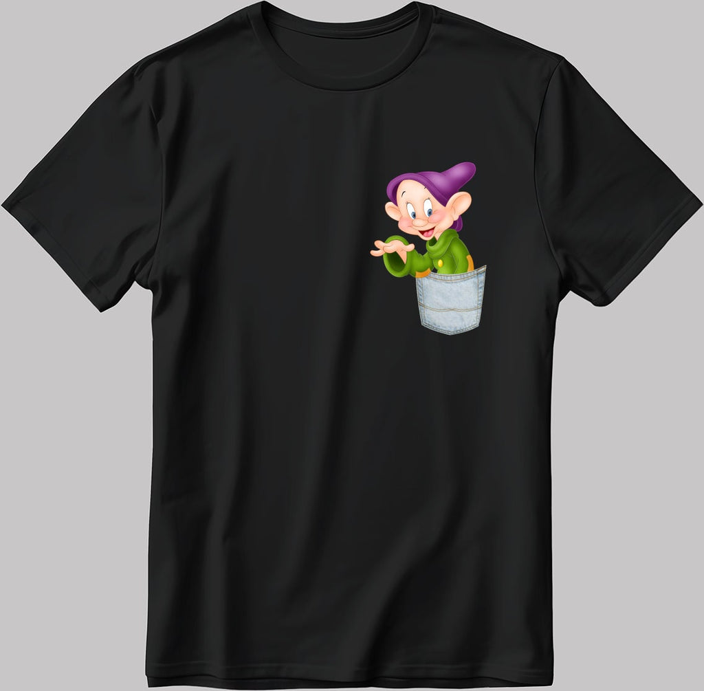 Dopey Short Sleeve White-Black Men's / Women's T Shirt K782